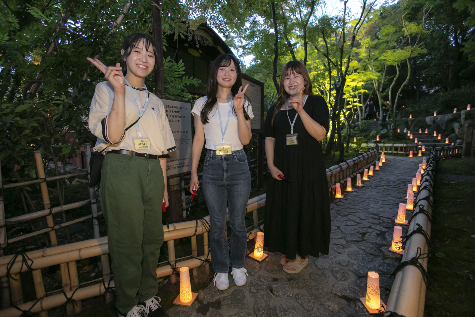 神戸に灯す幻想的な光。学生が手掛けた夜の日本庭園